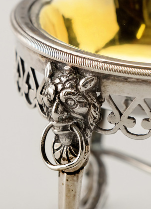 Italian Antique Silver Salt Cellar - Kingdom of Naples (Napoli) -  2 Different Parthenope Warranty Marks